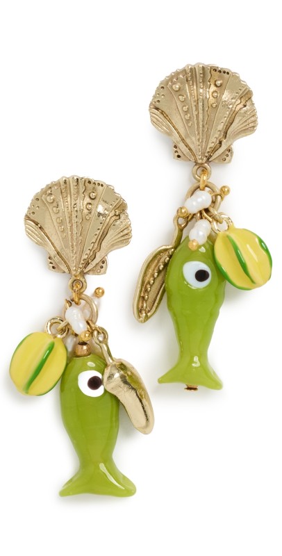 ALÉMAIS Tesori Fish Charm Drop Earrings Mult