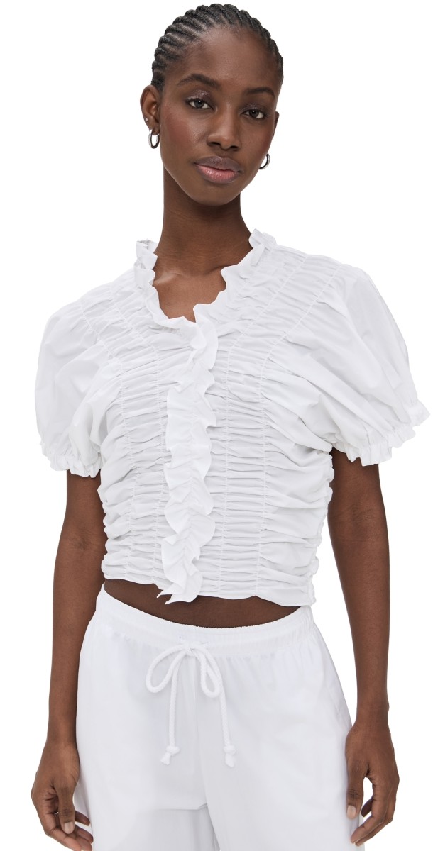 Lee Mathews Frida Ruched Top Natural