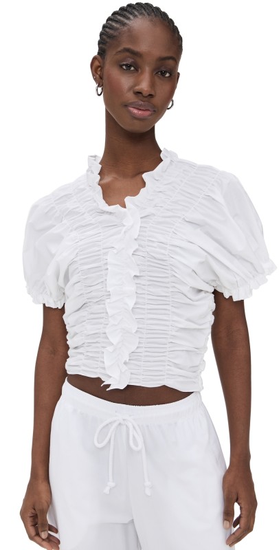 Lee Mathews Frida Ruched Top Natural