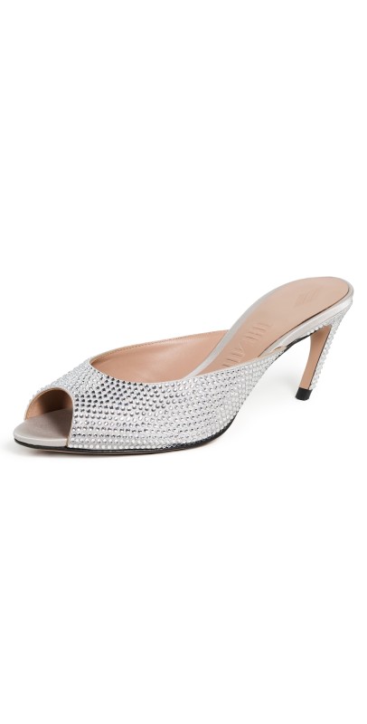 The Attico Ada Mules Silver