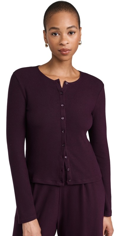 Leset Lauren Classic Cardigan Dark Berry
