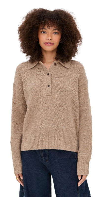 Jenni Kayne Cashmere Burke Polo Camel Donegal