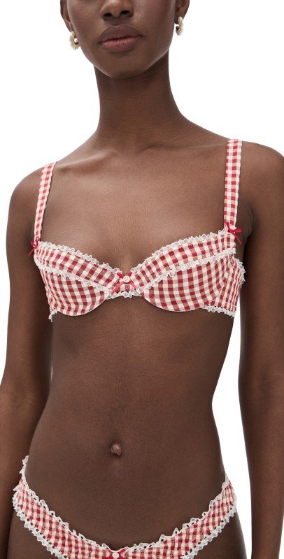 For Love & Lemons Scotch Bonnet Underwire Bra Red
