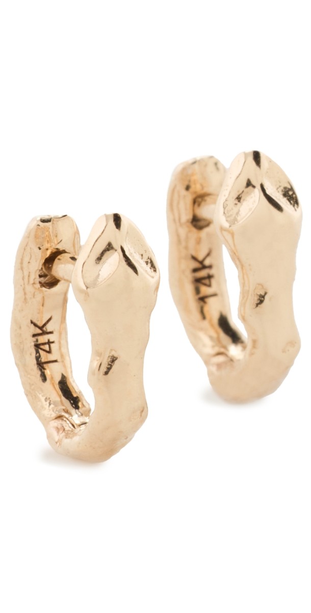 Fie Isolde 14k Boa Huggies Raw Gold