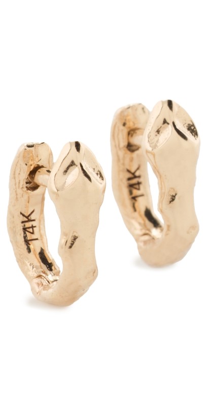 Fie Isolde 14k Boa Huggies Raw Gold