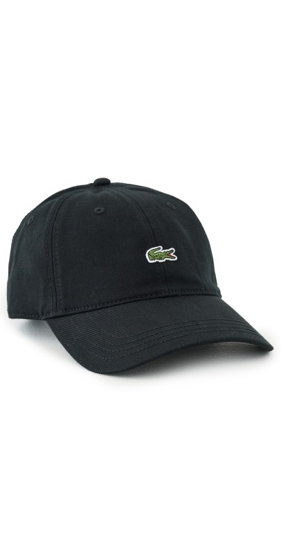Lacoste Cotton Twill Front Logo Cap Black