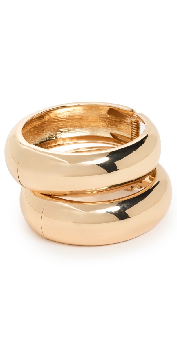 SHASHI Double Tsuki Cuff Bracelets Gold