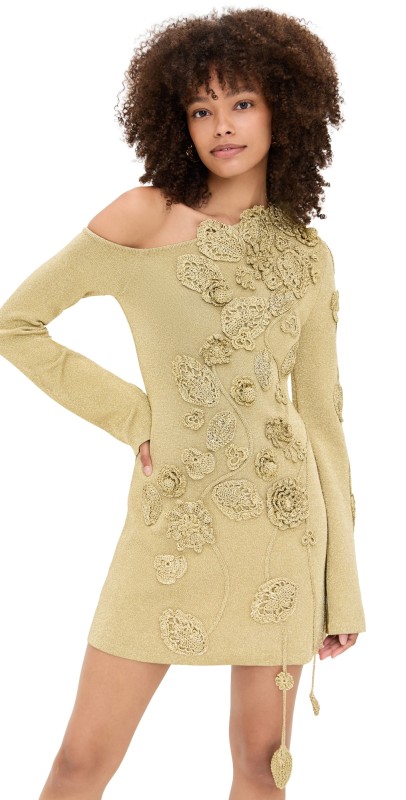 Cult Gaia Kaela Knit Dress Gold