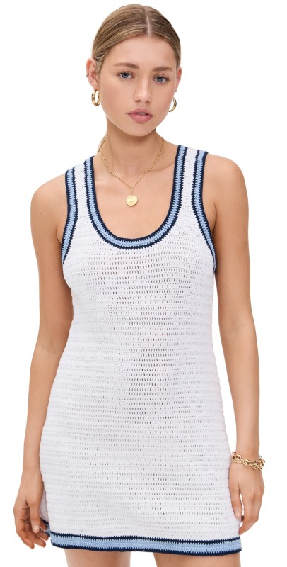 The Upside Elsa Crochet Mini Dress White