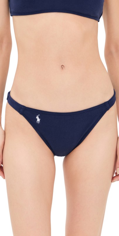 Polo Ralph Lauren Side Tab Devin Hipster Bikini Bottoms Navy Blue