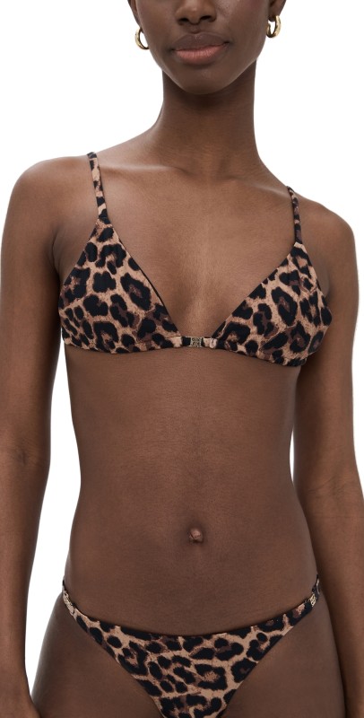 ANINE BING Bellamy Bikini Top Leopard