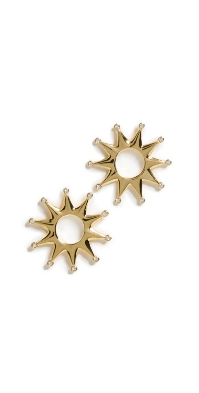 Lele Sadoughi Sun Crystal Stud Earrings Gold