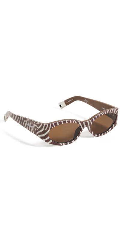 Jacquemus Ovalo Sunglasses Matte Brown And White Zebra/Black/Brow