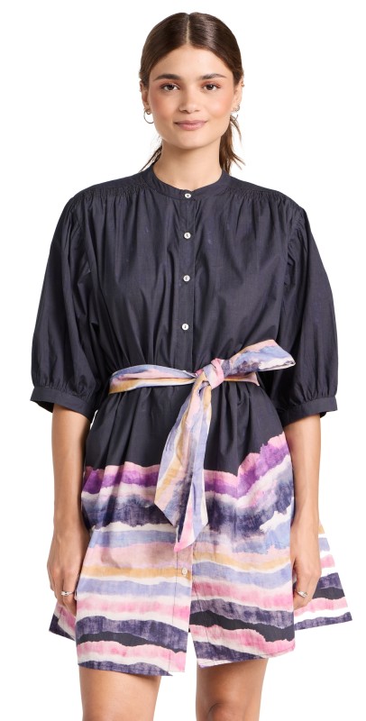 Chufy Kissa Cotton Mini Dress Kaia Navy