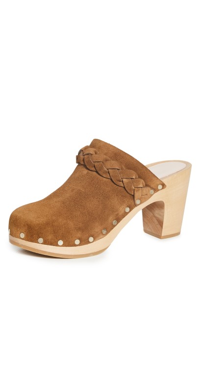 Loeffler Randall High Heel Clogs With Braid Cacao
