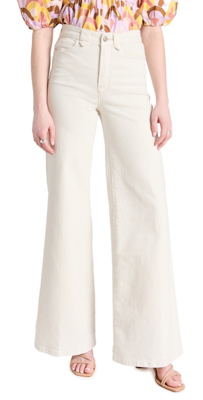 Good American Good Waist Palazzo Jeans Bone001