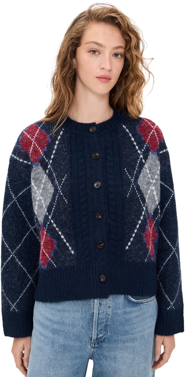 Moon River Cardigan Navy Multi