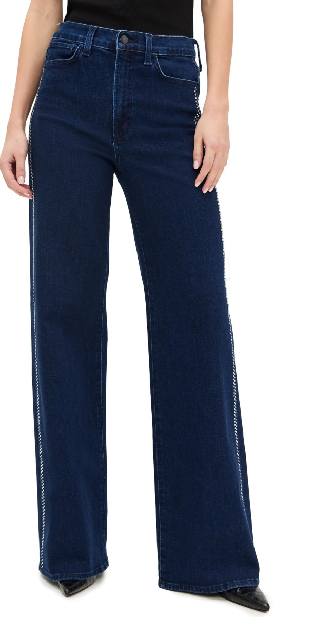 Joe's Jeans The Mia Wide Leg Jeans with Crystals Bright Lights