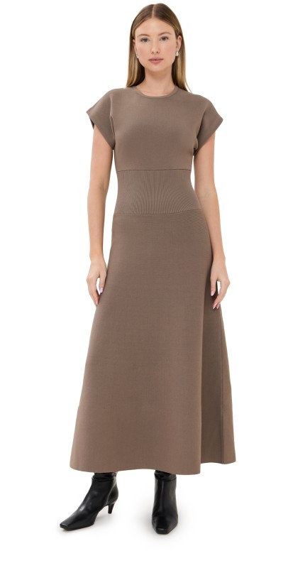 CO Ribbed Sleeveless Dress Oatmeal