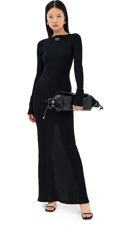 Commission Reversed Henley Dress Charcoal