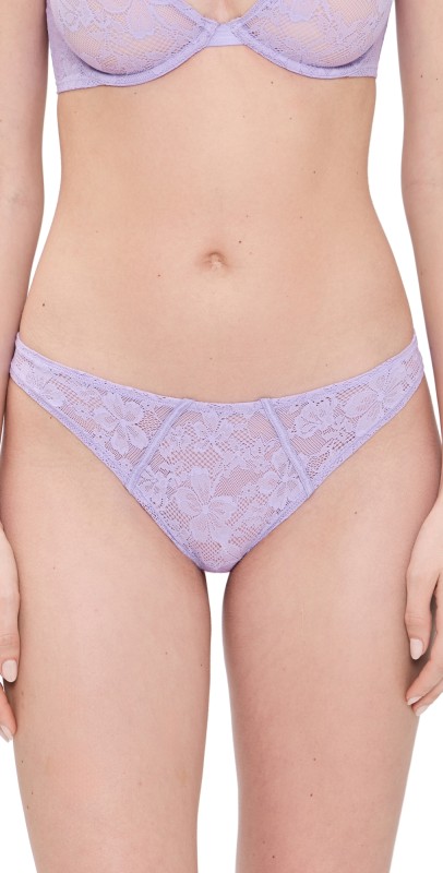 Fleur du Mal Le Stretch Lace Cheeky Panties Light Lilac