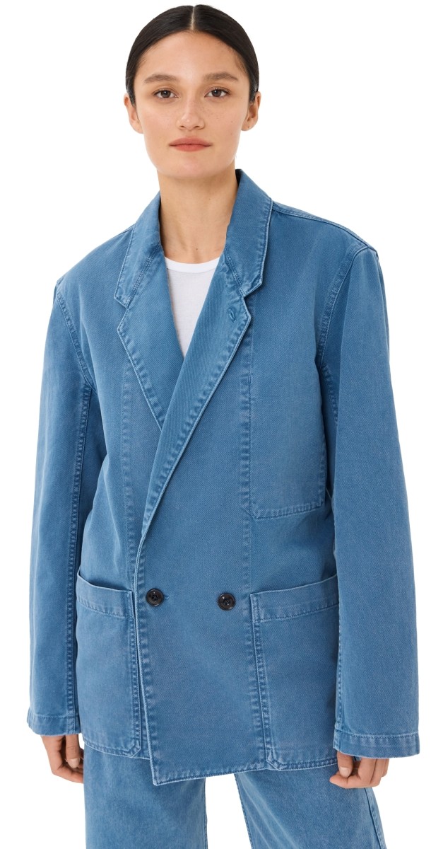 Lemaire Workwear Blazer Denim Snow Blue