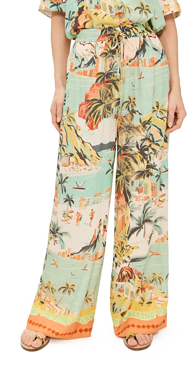 MINKPINK Vacanza Drawstring Pants Tropical