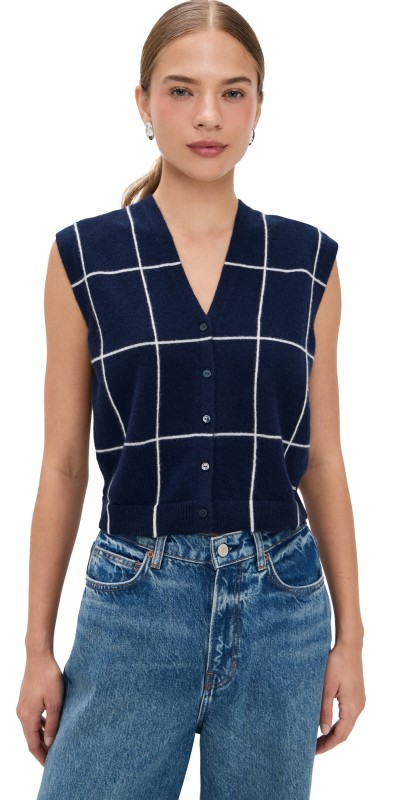 SIMKHAI Rozzi Vest Midnight Plaid