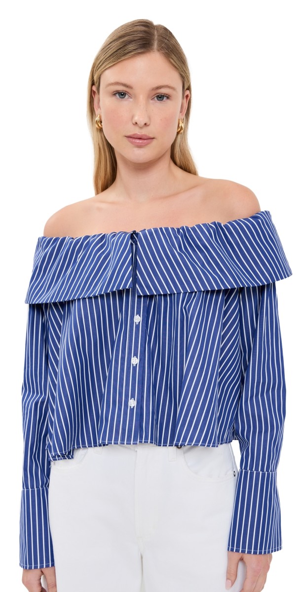 CAROLINE CONSTAS Tina Top Blue/White Stripe
