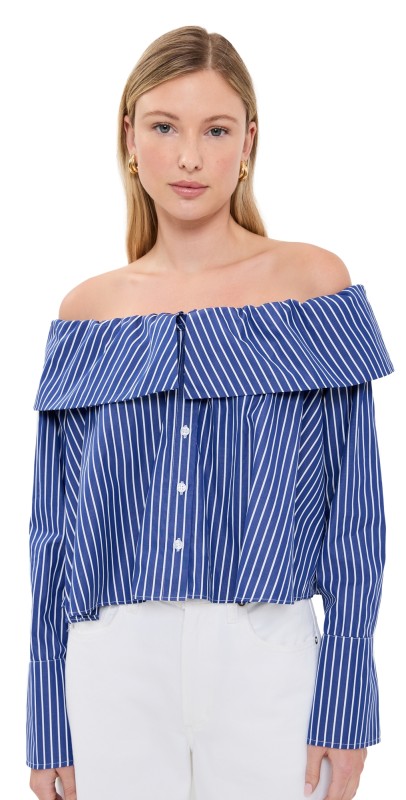 CAROLINE CONSTAS Tina Top Blue/White Stripe
