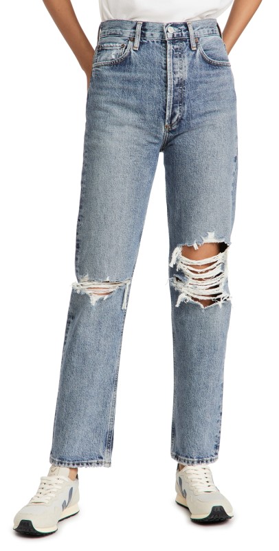 AGOLDE '90s Pinch Waist High Rise Straight Jeans Backdrop