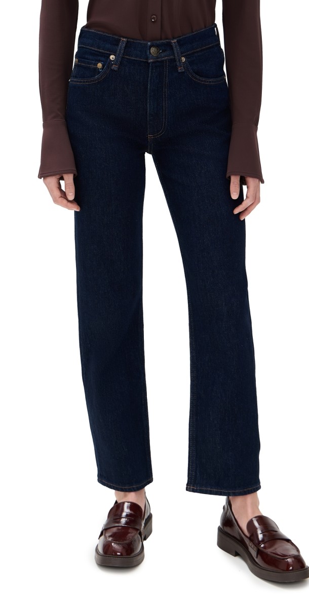 rag & bone Harlow Ankle Straight Jeans Dark Rinse
