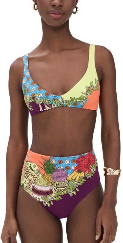 ALÉMAIS Tiger Scoop Neck Top Multi
