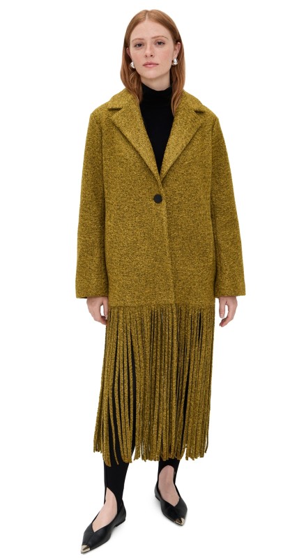 SIMONMILLER Vero Fringe Coat Mustard Melange
