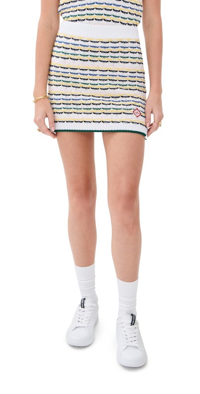 Casablanca Tuck Stitch Skirt Multi