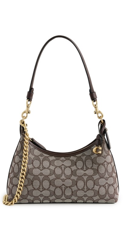 Coach Signature Jacquard Juliet Shoulder Bag 25 Oak Mapl