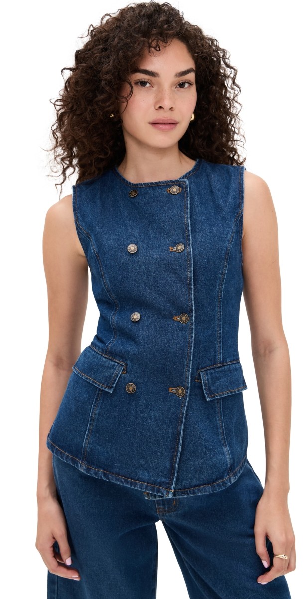 Lioness Femme Vest Dark Denim