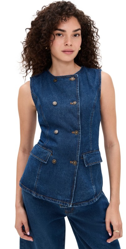 Lioness Femme Vest Dark Denim
