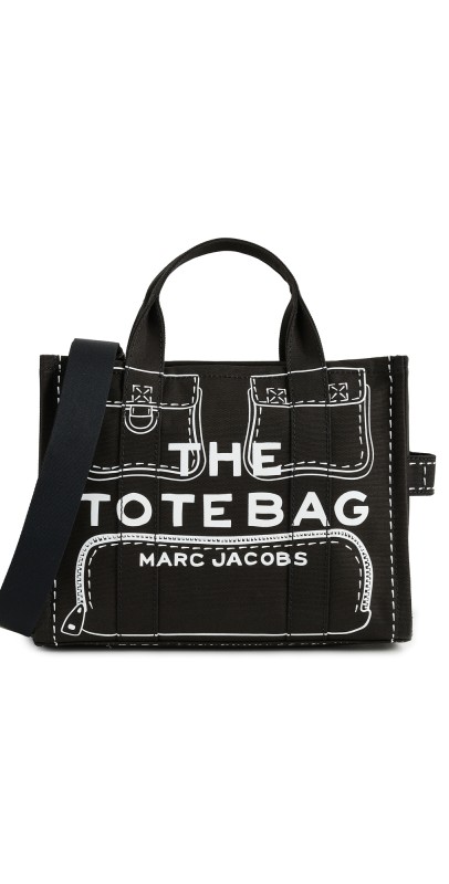 Marc Jacobs The Trompe L'Oeil Cargo Canvas Medium Tote Bag Black