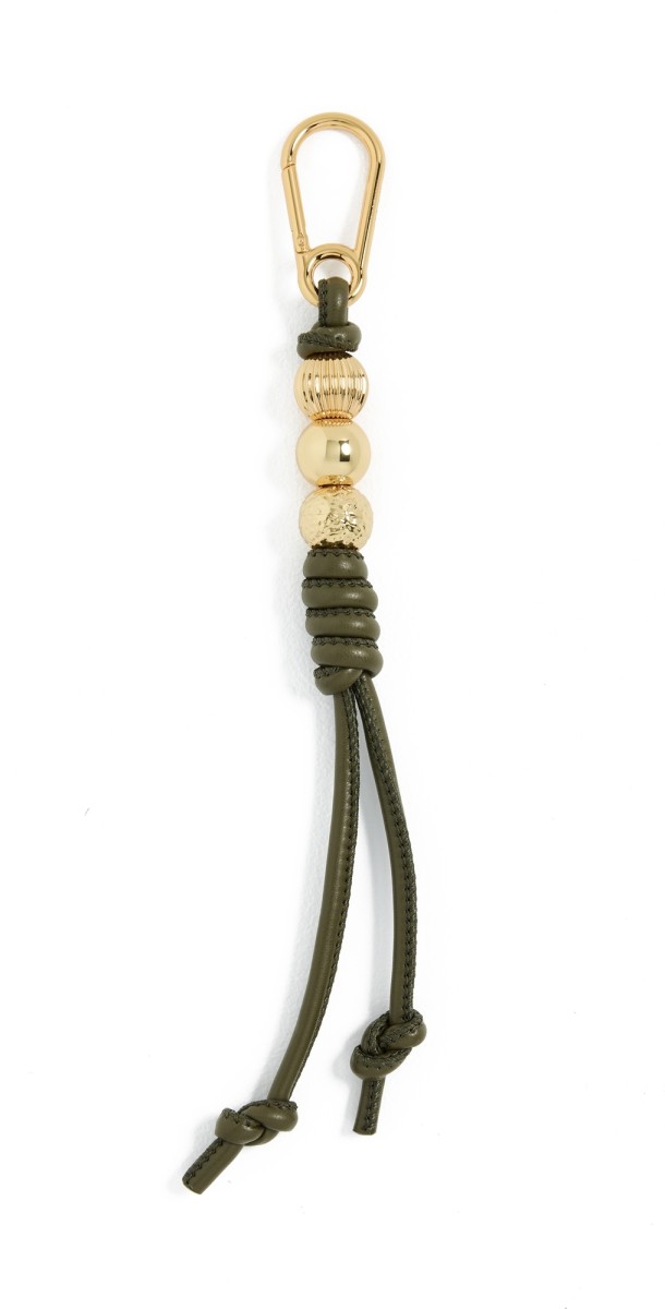 Veronica Beard Faux Leather 3 Bead Bag Charm Cypress