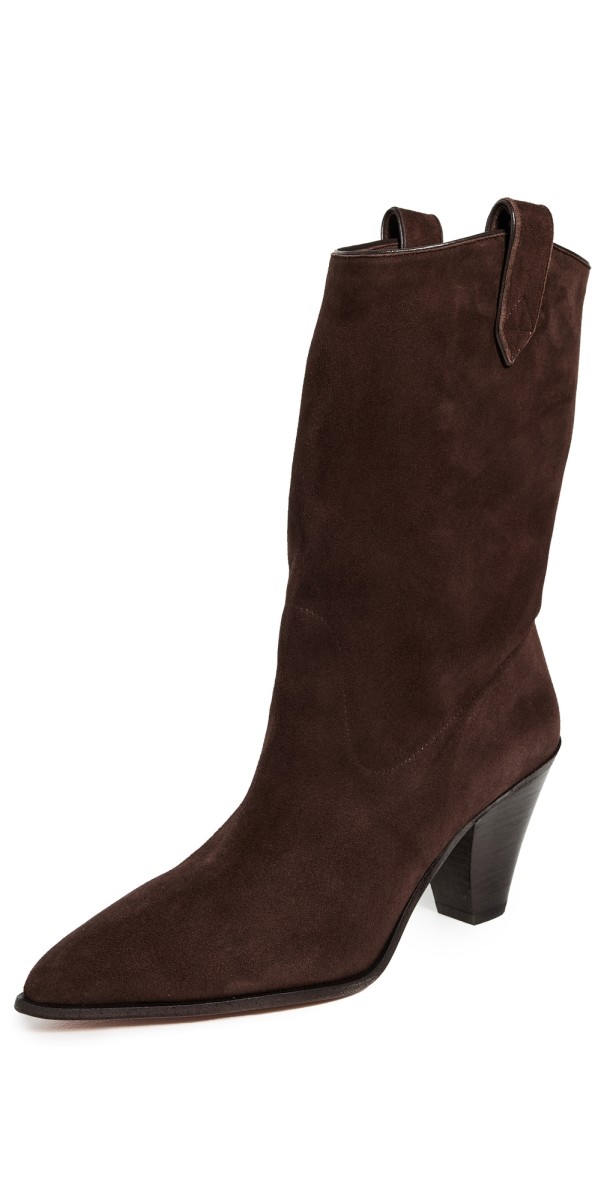 Aquazzura Boogie Cowboy Booties Espresso