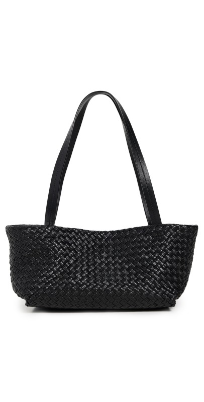 St. Agni Petit Woven Trapeze Bag Black