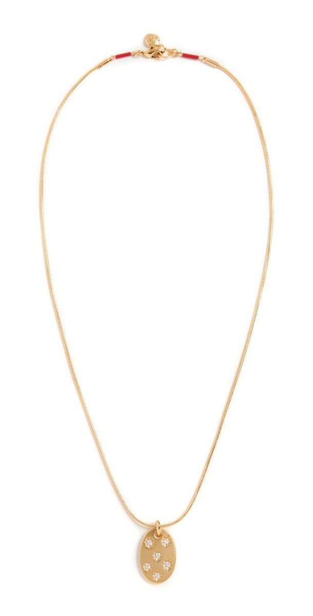 Roxanne Assoulin Star Set Crystal Pendant Necklace Mixed Gold