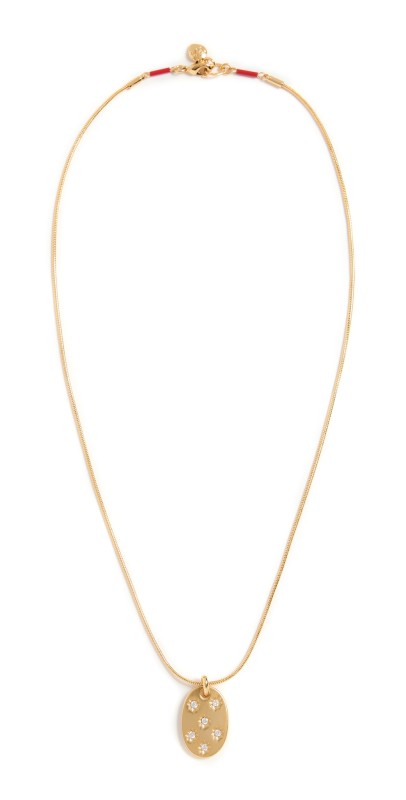 Roxanne Assoulin Star Set Crystal Pendant Necklace Mixed Gold