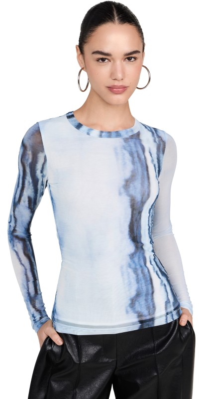 rag & bone Yana Crew Top Blue Multi