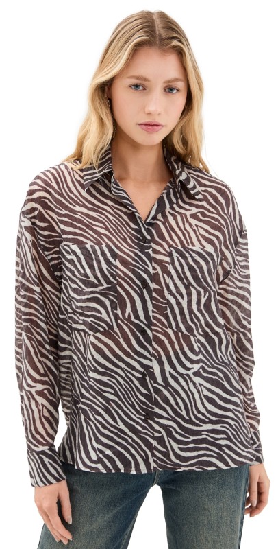 IRO Farri Blouse Brown/Natural White