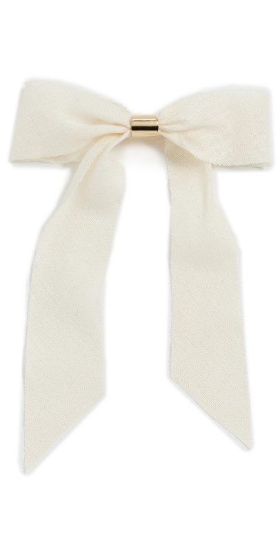 LELET NY Glossy Amy Bow Barrette Ivory