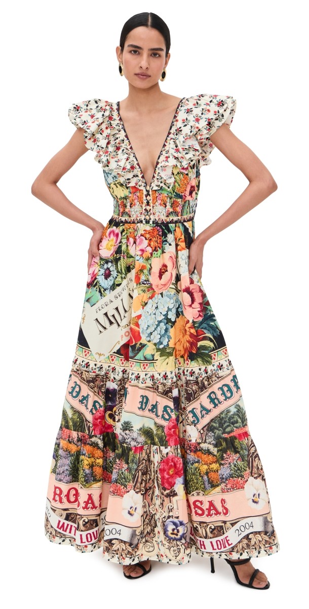 Camilla Tiered Dress with Neck Frill Aromatic Amor