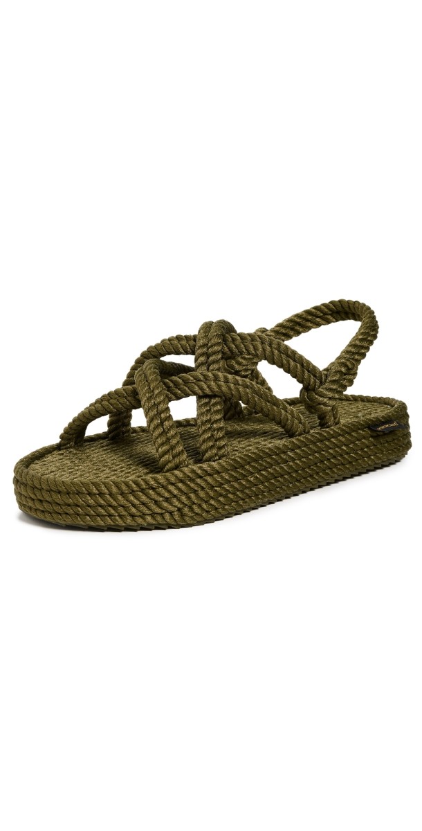 BOHONOMAD Bodrum Platform Sandals Khaki