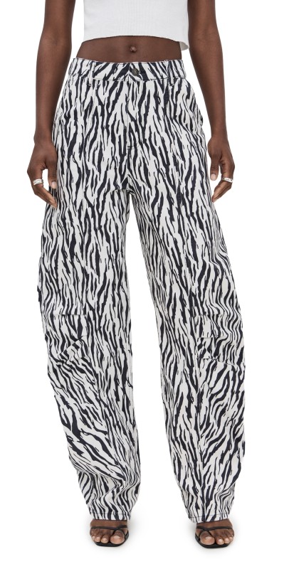 ROTATE Printed Twill Cargo Pants Egret Comb.